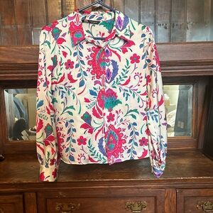 Colorful floral button up
